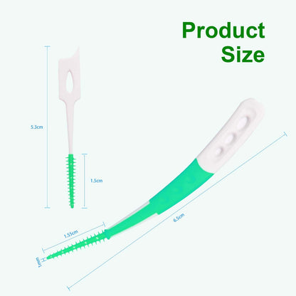 ACSKD Dental Picks – 444-Piece Green Kit: 300 Dual-Use Toothpicks & 144 Angled Interdental Brushes