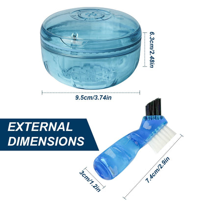 ACSKD Retainer Cleaning Case – Portable Leak-Proof Denture Cup (Blue)