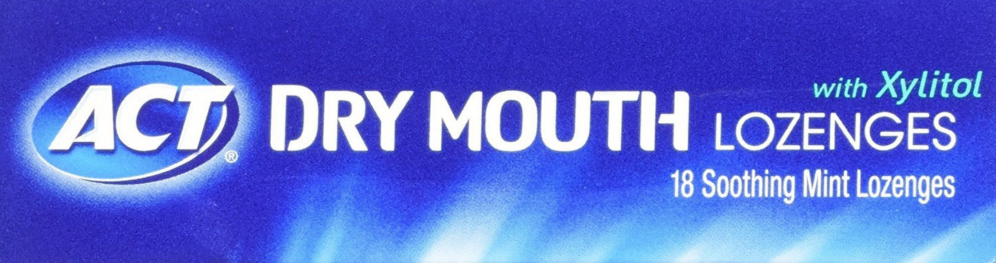 ACT Dry Mouth Lozenges with Xylitol – 18 Count (Pack of 1) | Packaging May Vary