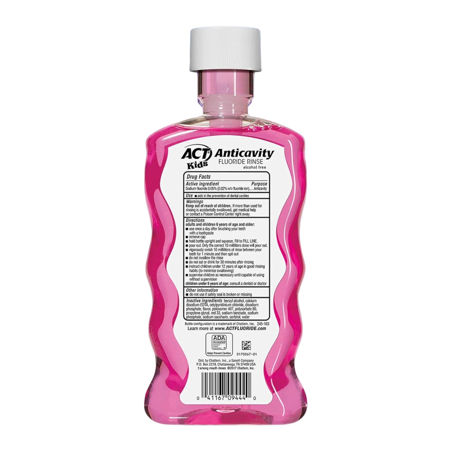 ACT Kids Fluoride Rinse Bubblegum Blowout Flavor – 18 oz Bottles (Pack of 3)