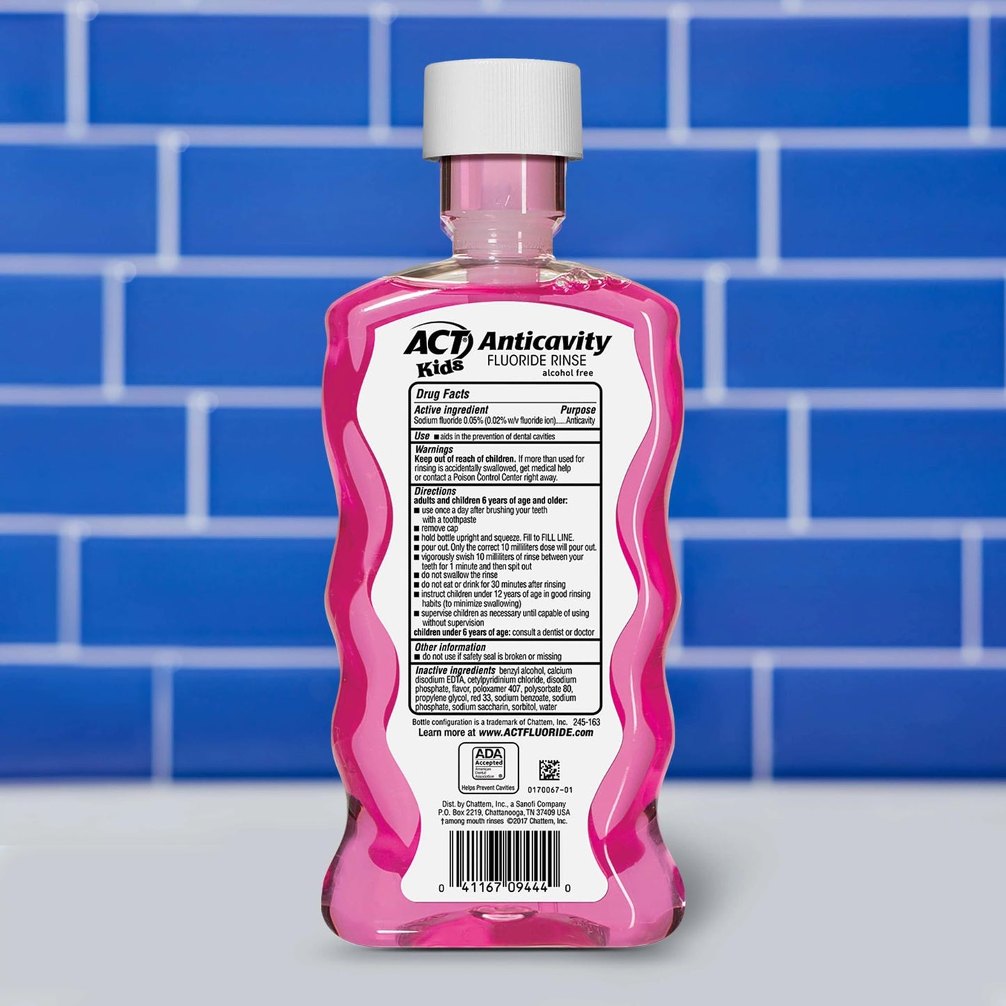 ACT Kids Fluoride Rinse – Bubble Gum, Bad Breath Treatment, Anti-Cavity, 16.9 oz (3-pack)