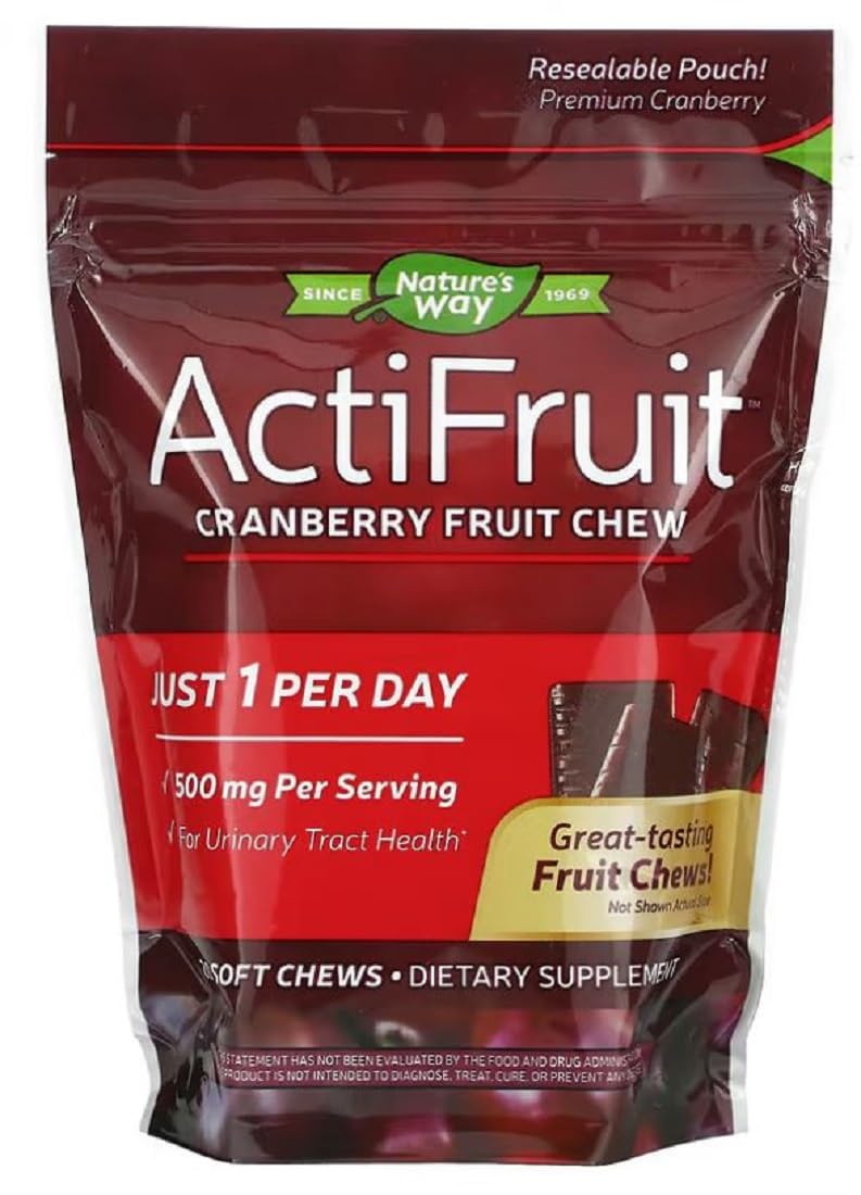 Enzymatic Therapy ActiFruit Cranberry Supplement with Cran-Max – 20 Soft Chews
