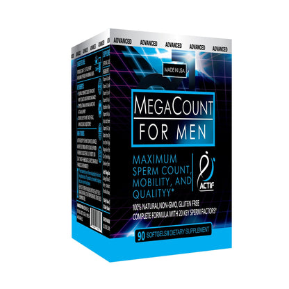 ACTIF MegaCount for Men - Maximum Fertility Support & Sperm Count Booster | 90 Softgels, USA Made, Non-GMO