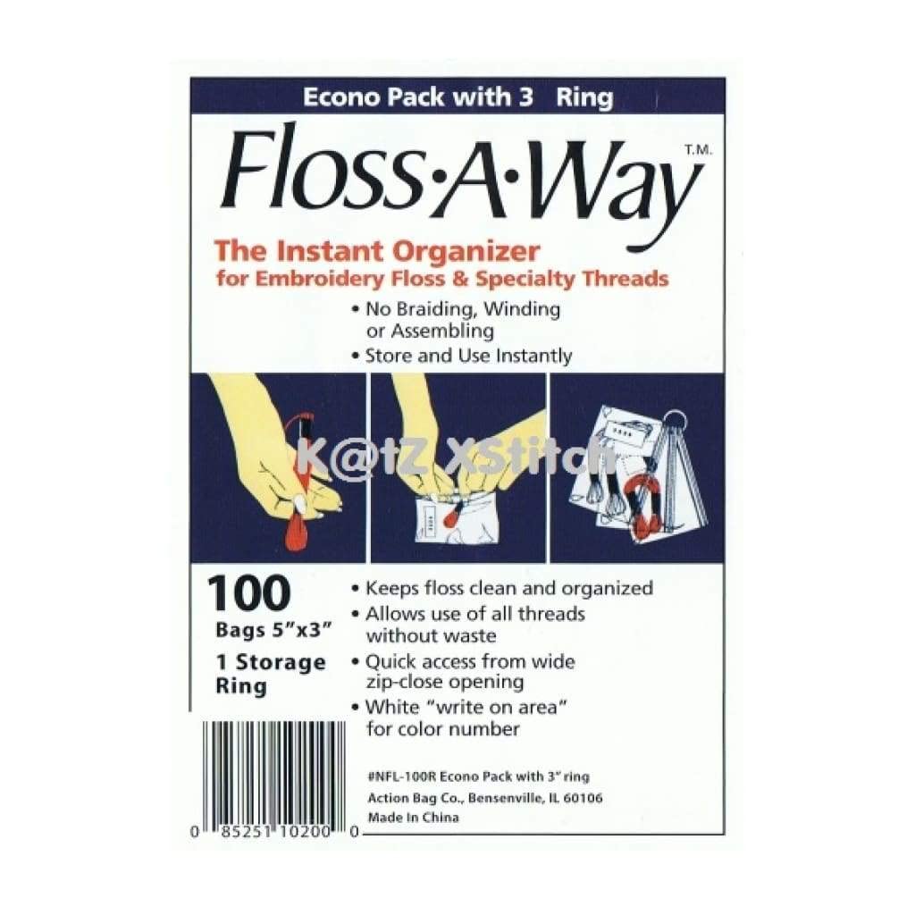 ACTION BAG Floss-A-Way Organizer 3x5 Inch 100-Pack