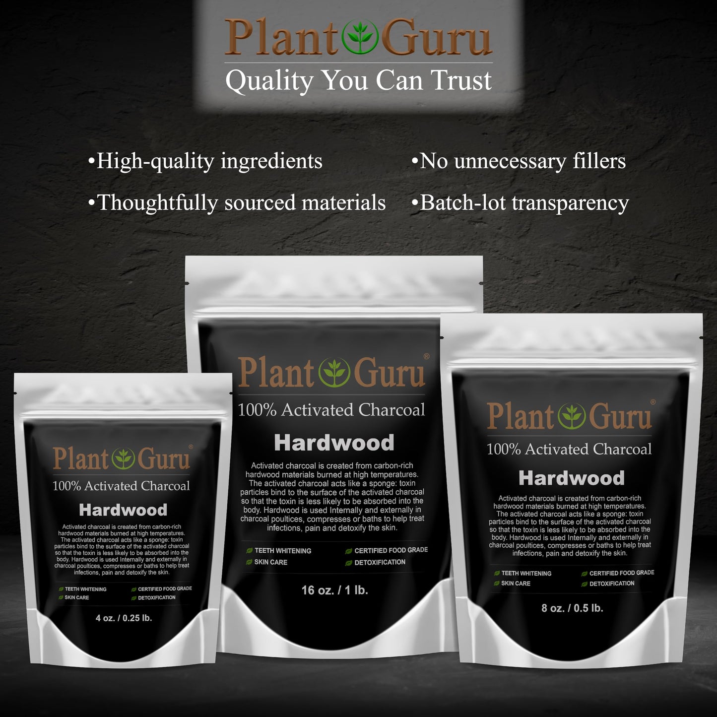 Activated Charcoal Powder 1 lb – Hardwood, Food Grade, Kosher, Non-GMO | Teeth Whitening & Skincare
