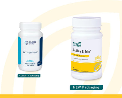 Active B Trio – Methylated B Complex (B6, B12, Folate) | Klaire Labs SFI Health (60 Capsules)
