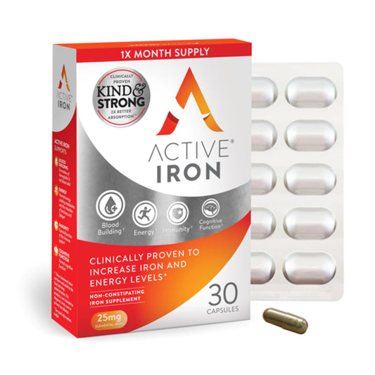Active Iron 25mg Supplement – Clinically Proven to Boost Iron & Energy (30 Caps) BritishVita | Premium UK Vitamins & Wellness Supplements