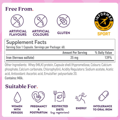 Active Iron 25mg Supplement – Clinically Proven to Boost Iron & Energy (30 Caps) BritishVita | Premium UK Vitamins & Wellness Supplements