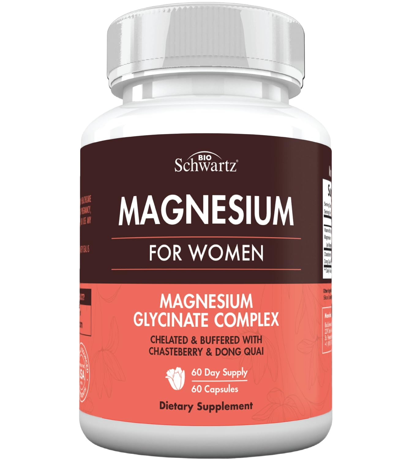 4-in-1 Magnesium Complex for Women | Stress Relief, Sleep & Hormonal Support | 60 Capsules