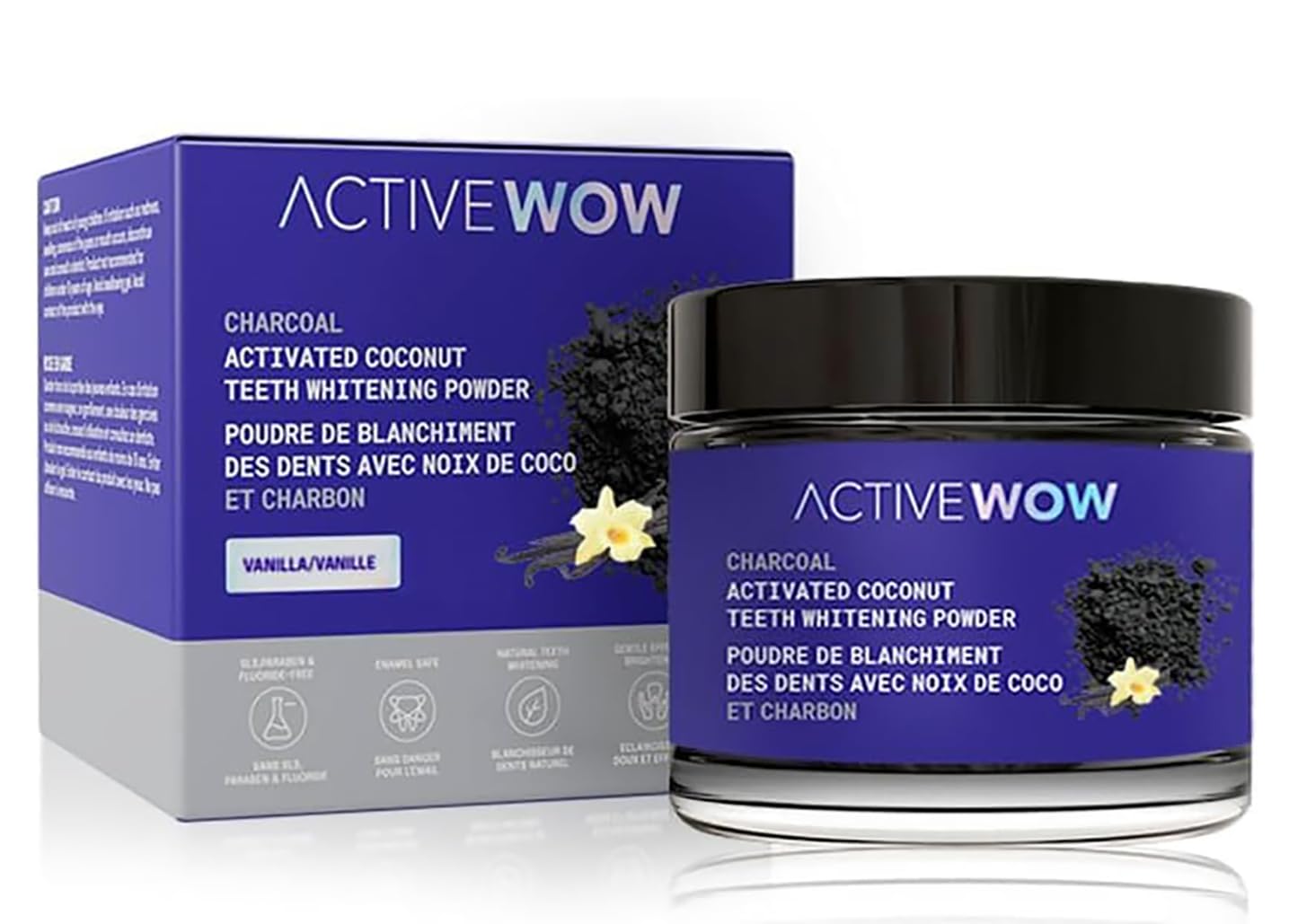 Active Wow Coconut Powder Toothpaste – Whitening, Fluoride-Free, Vanilla Flavor