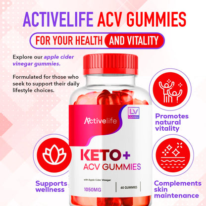 (2 Pack) ActivLife Keto ACV Gummies - Advanced Weight Loss
