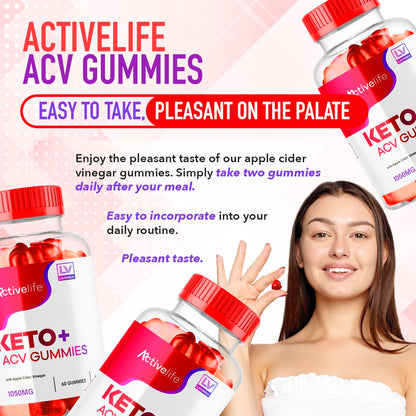 (2 Pack) ActivLife Keto ACV Gummies - Advanced Weight Loss