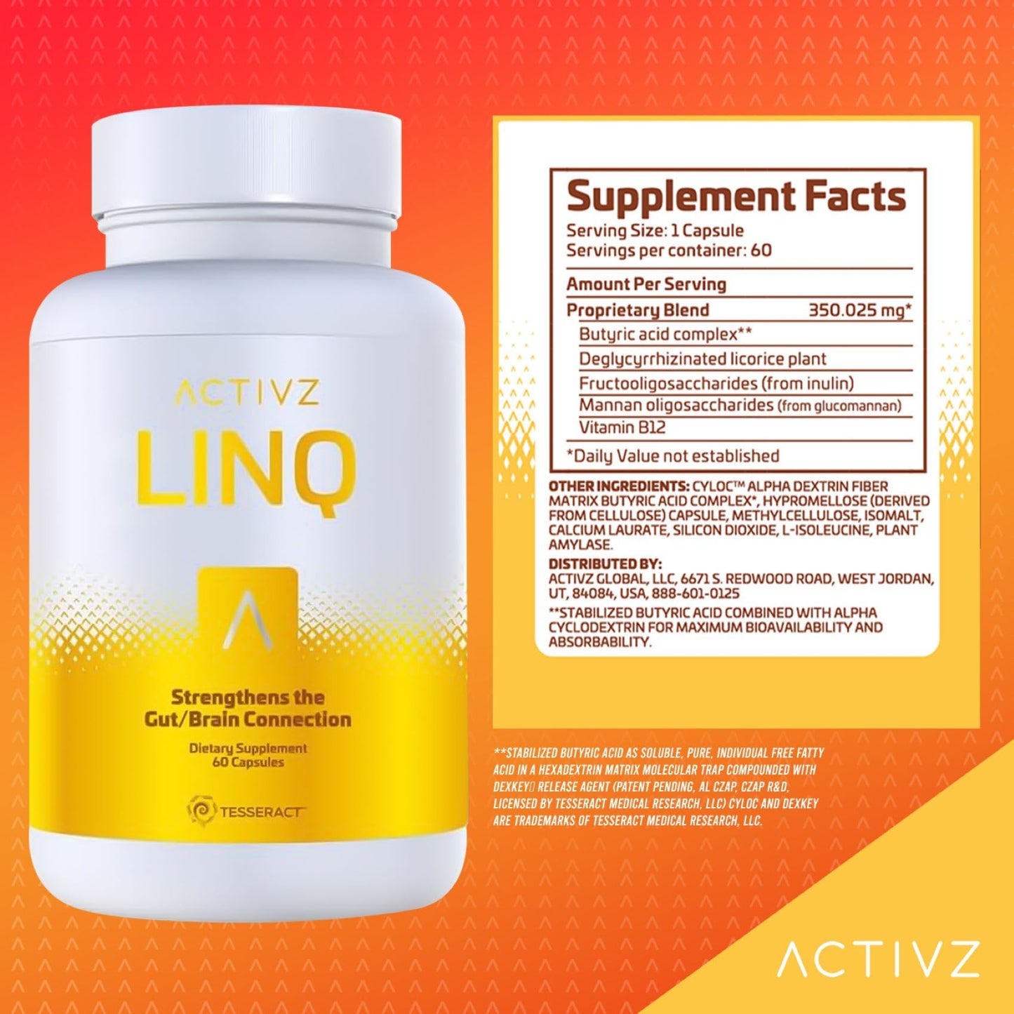 ACTIVZ LINQ Epigenetic Formula for Brain, Gut, Skin & Immunity - 60 Caps