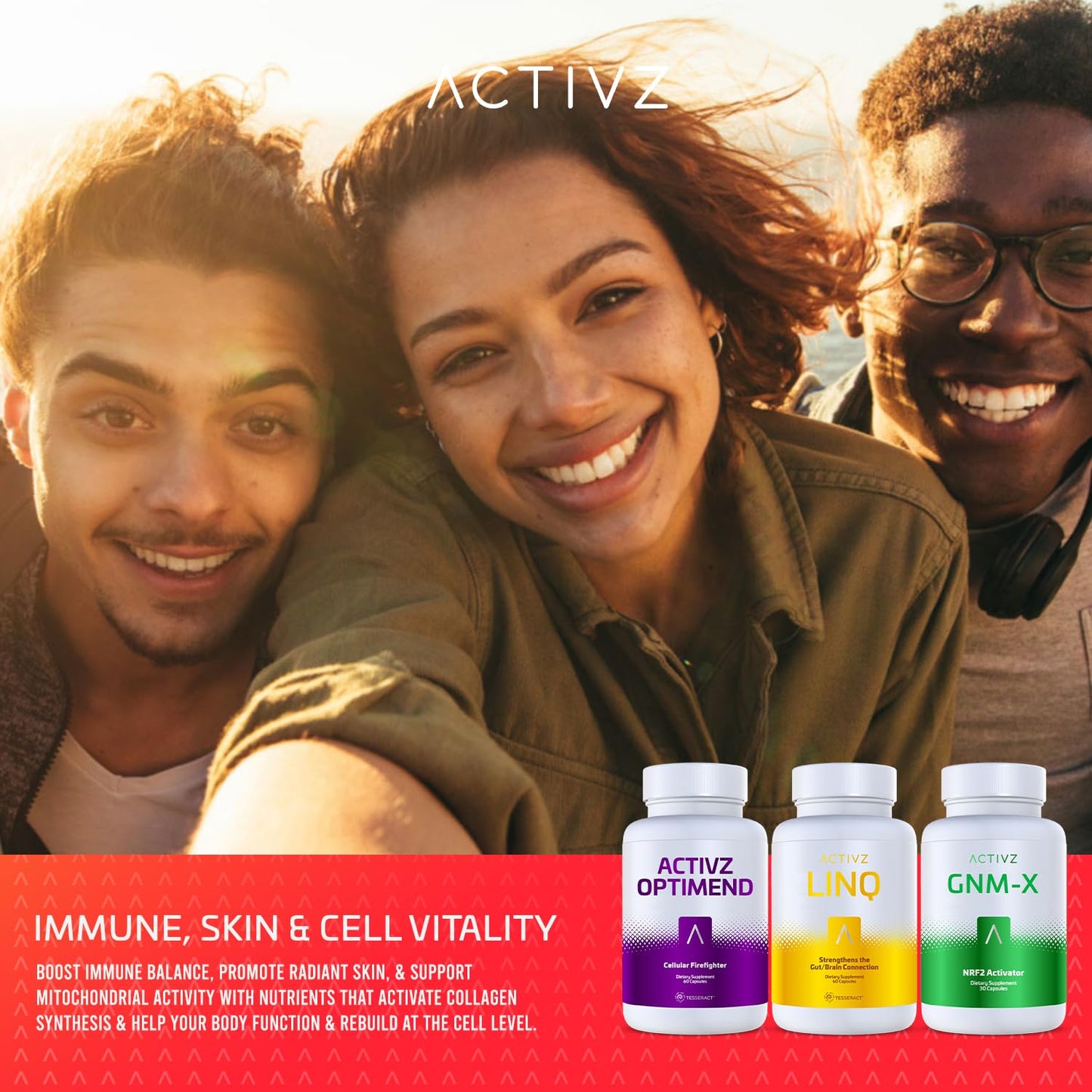 ACTIVZ Trifecta: GNM-X, Optimend & LINQ 3 Pack – Nrf2 Activation, Flexibility, Brain & Gut Function