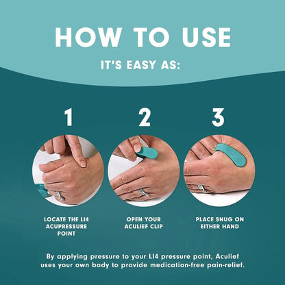 Aculief Acupressure Hand Clip – Stress Relief, Portable Stress Support (X-Small Teal)