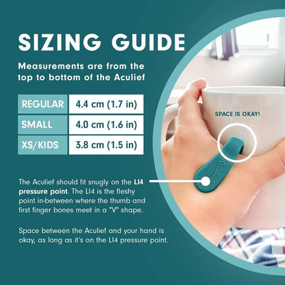 Aculief Acupressure Hand Clip – Stress Relief, Portable Stress Support (X-Small Teal)