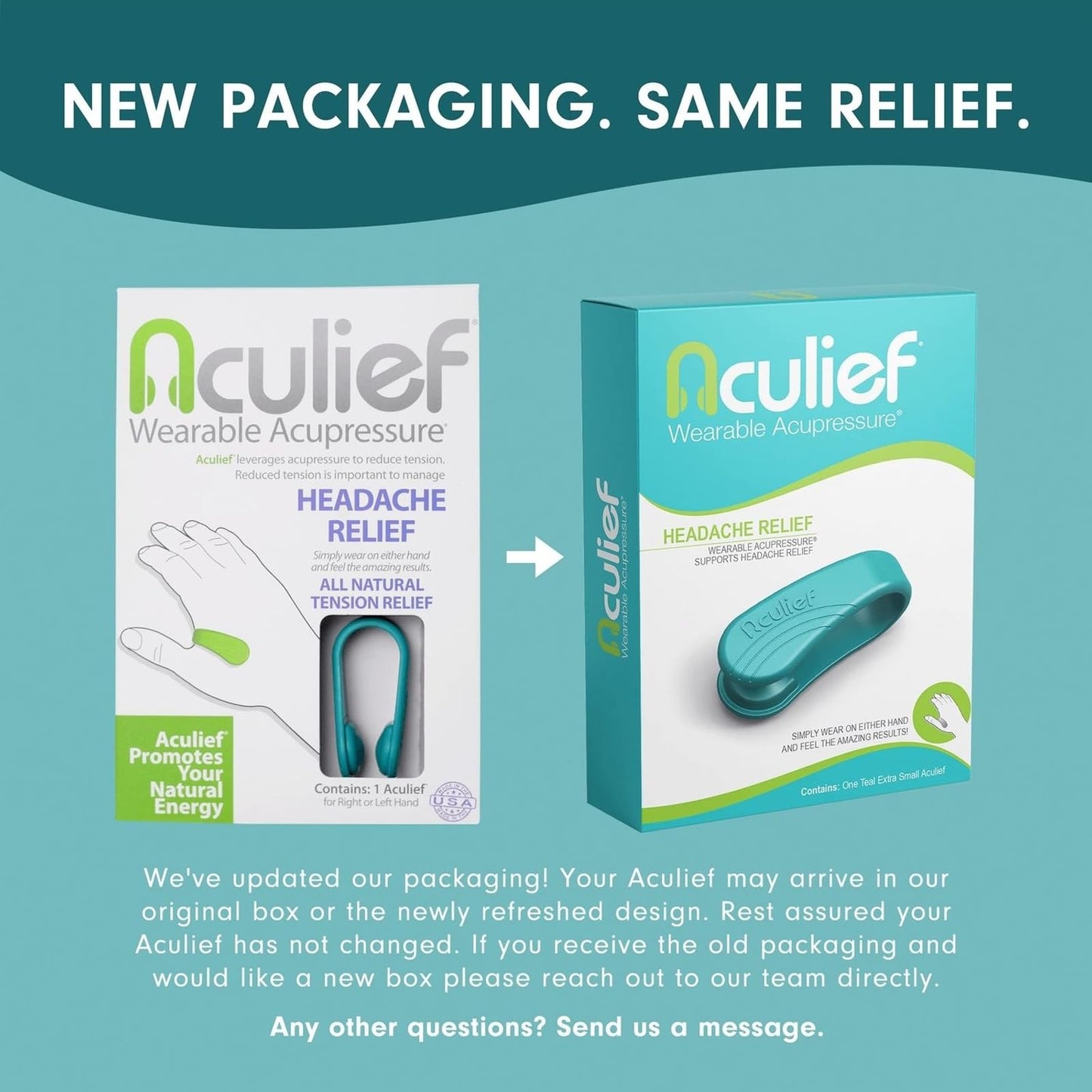 Aculief Acupressure Hand Clip – Stress Relief, Portable Stress Support (X-Small Teal)