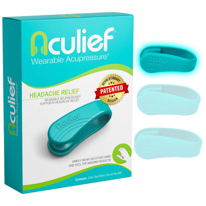 Aculief Acupressure Hand Clip – Stress Relief, Portable Stress Support (X-Small Teal)