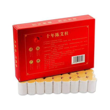 10-Years Purity 60:1 Moxa Sticks & Patches — 54 Sticks + 12 Patches, Pure Wormwood Moxa Set
