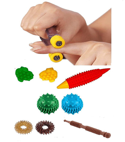 Acupressure Massage Tools Kit – Full Body Pain Relief | Finger Massager & Sujok Ring Set