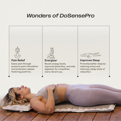 Acupressure Mat & Pillow Set – Back Pain Relief, Sleep Aid, Recovery (Natural Linen)