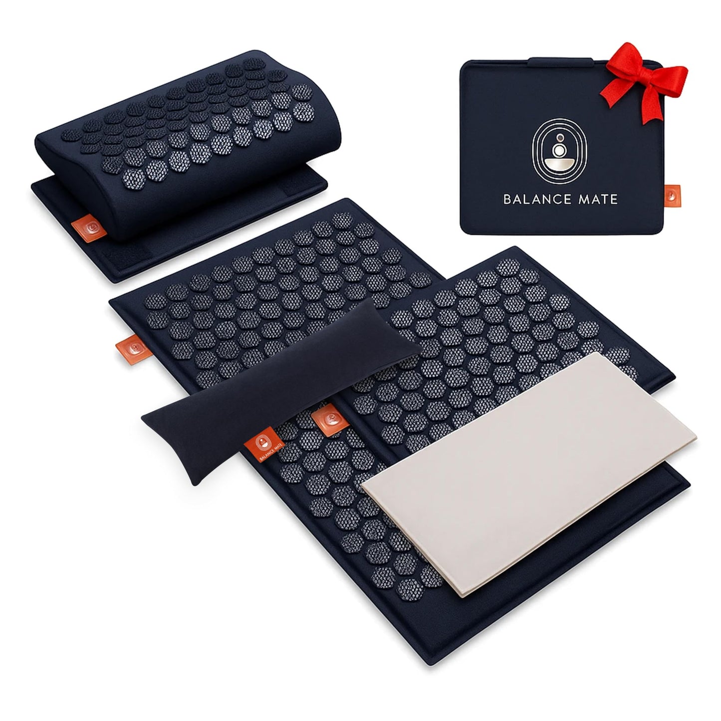 Acupressure Mat Set – 6,210 Points for Pain Relief & Relaxation – Back, Neck & Sleep Kit (Deep Black)