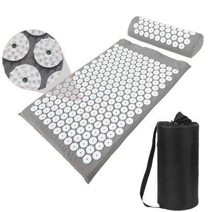 Acupressure Mat & Pillow Set with Bag - Large 28.7 x 16.5 in | Neck & Back Pain Relief