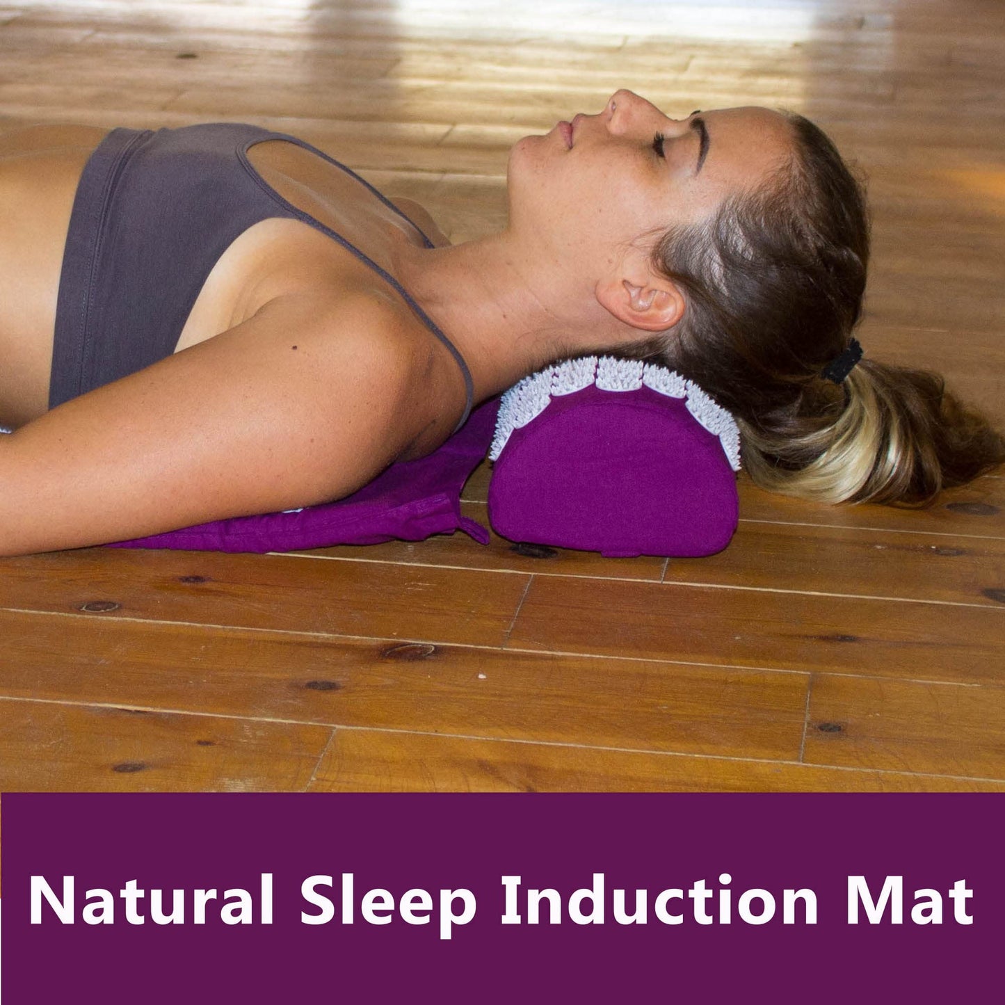 Acupressure Mat & Pillow Set – Therapy for Back & Neck Pain, Sciatica, Sleep Aid (Purple)