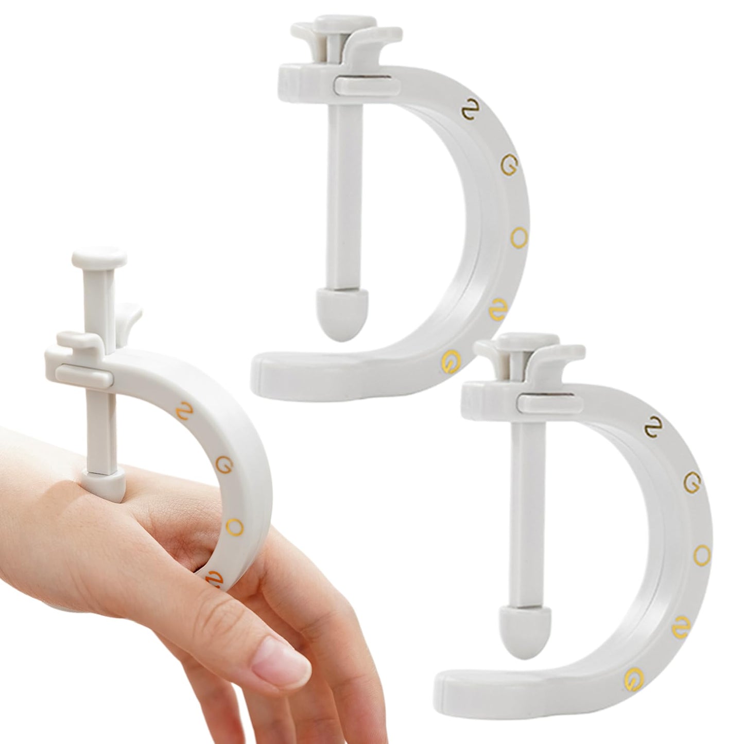 2PCS Acupuncture Clip Tool – Migraine Relief, Portable Hand Massage (Light Gray)