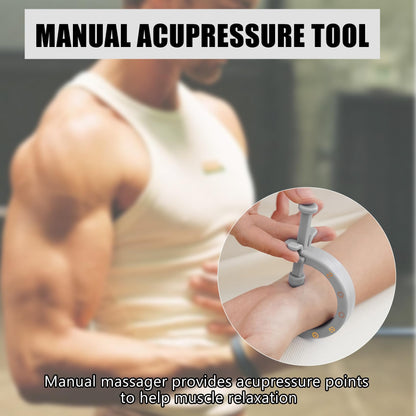 2PCS Acupuncture Clip Tool – Migraine Relief, Portable Hand Massage (Light Gray)