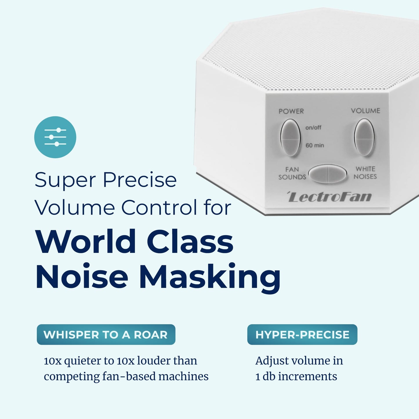 LectroFan Classic White Noise Machine by Adaptive Sound Technologies – Compact Sleep Sound Machine