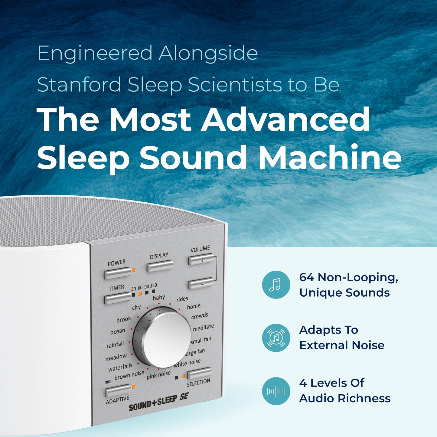 Adaptive Sound Technologies Sound Sleep SE Noise Machine – White Noise & Nature Sounds for Sleep