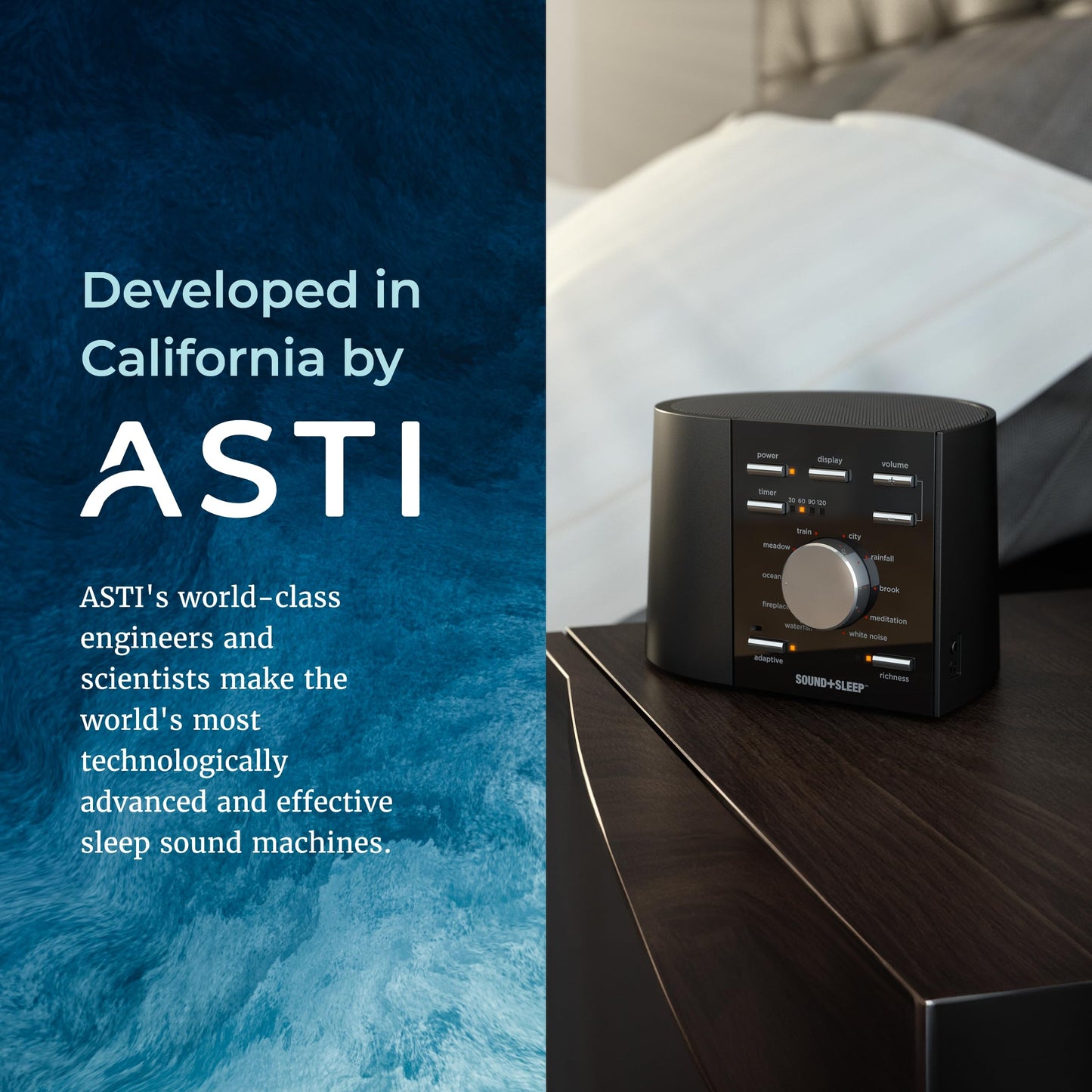 Sound+Sleep High Fidelity Sleep Sound Machine by Adaptive Sound Technologies — 30 Non-Looping Nature Sounds & Sleep Timer