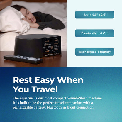 Adaptive Sound Technologies Sound + Sleep Aquarius Aquatic Noise Machine – Water Sounds for Sleep & Relaxation | Timer & Headphone Jack | Black