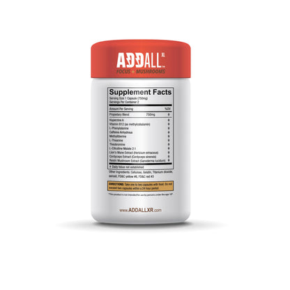 Addall Focus + Mushroom Memory Supplement (30 Count) – Nootropic for Focus, Energy & Memory | USA Made
