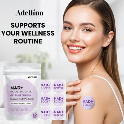 Adellina NAD+ Patches for Women 60 Count - Advanced NMNH Nicotinamide CoQ10 2 Months Pack