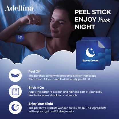 Adellina Sleep Patches - Extra Strength Sleep Aid for Adults (30 Patches) | All-Natural & Cruelty-Free