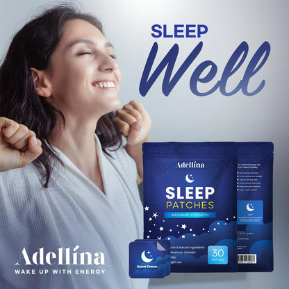 Adellina Sleep Patches - Extra Strength Sleep Aid for Adults (30 Patches) | All-Natural & Cruelty-Free