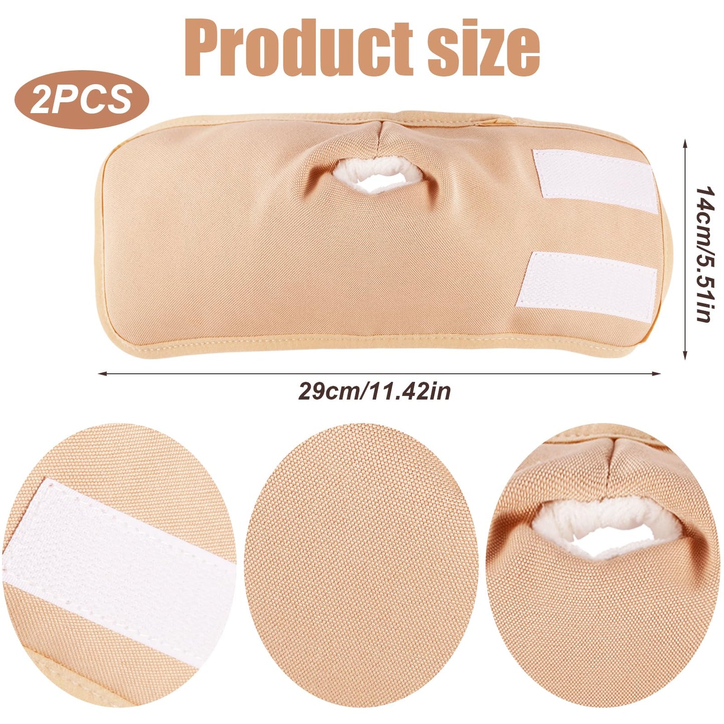 2pcs Castor Oil Packs for Hands – Reusable Adjustable Wraps (Khaki)