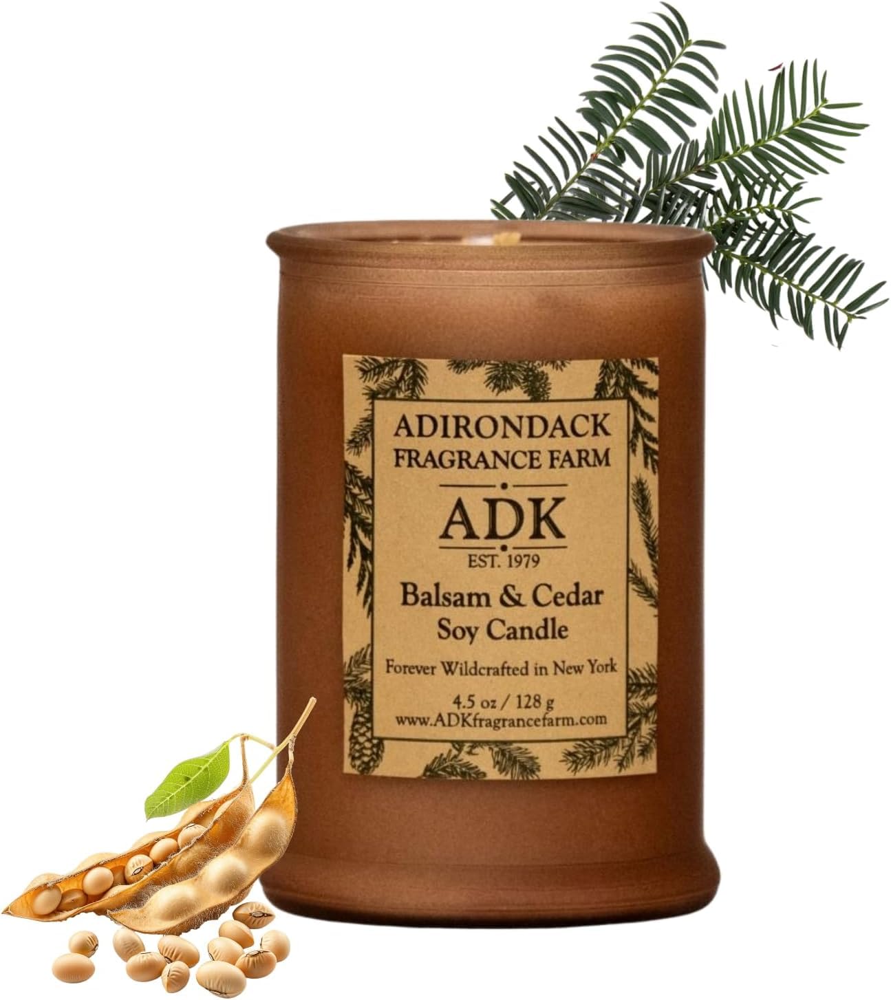 ADK Balsam & Cedar Scented Candle - 4.5 Oz Soy Wax Aromatherapy, Hand Poured in the USA