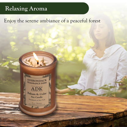 ADK Balsam & Cedar Scented Candle - 4.5 Oz Soy Wax Aromatherapy, Hand Poured in the USA
