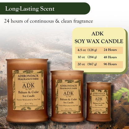 ADK Balsam & Cedar Scented Candle - 4.5 Oz Soy Wax Aromatherapy, Hand Poured in the USA