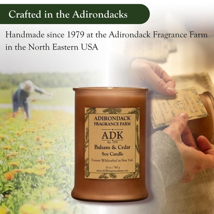 ADK Balsam & Cedar Scented Candle - 4.5 Oz Soy Wax Aromatherapy, Hand Poured in the USA