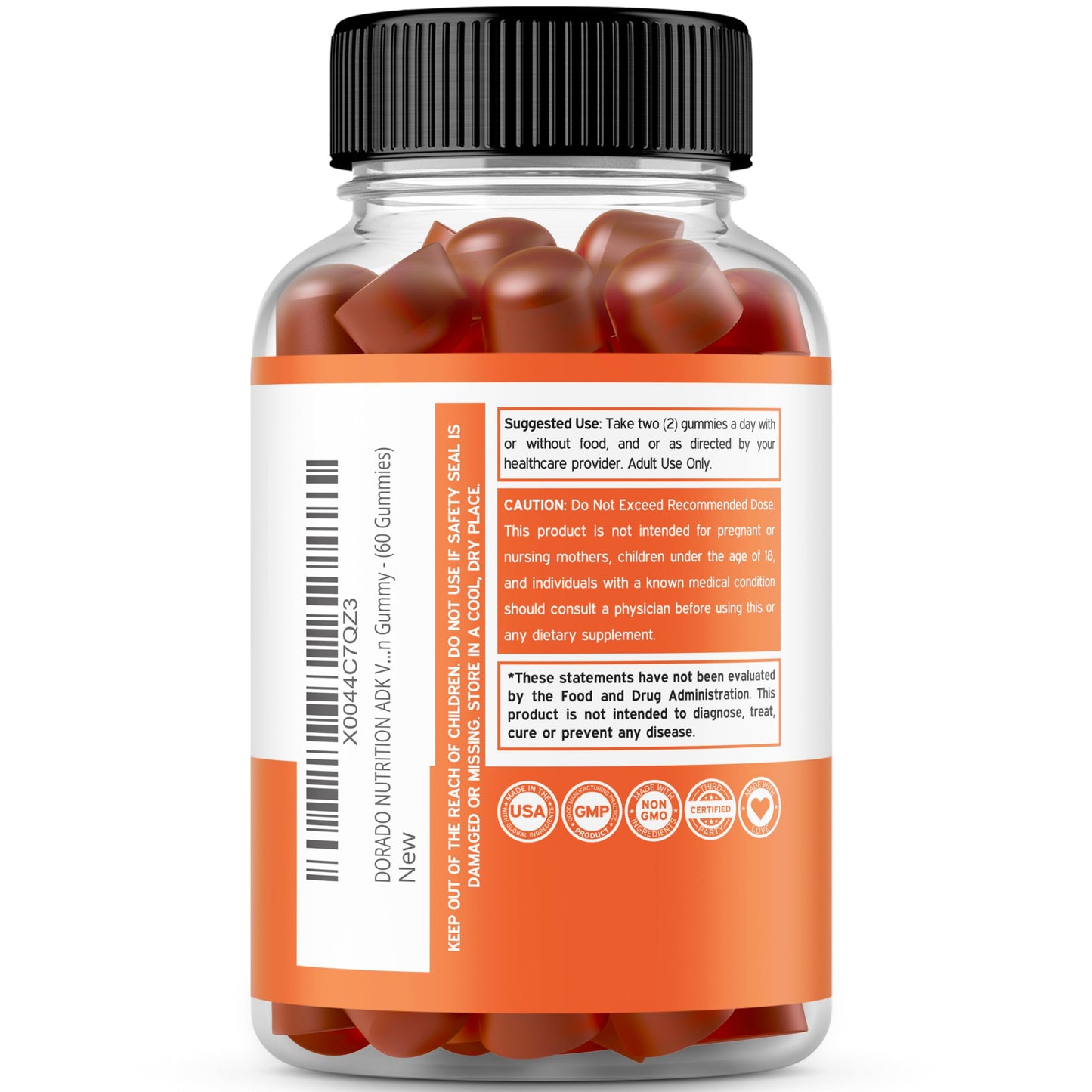 ADK Gummies D3 K2 – Raspberry 60-Count Sugar Free (10k/5k IU)