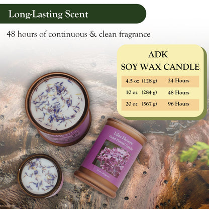 ADK Lilac Scented Candle – 10 oz Natural Soy Wax, Poured in the USA