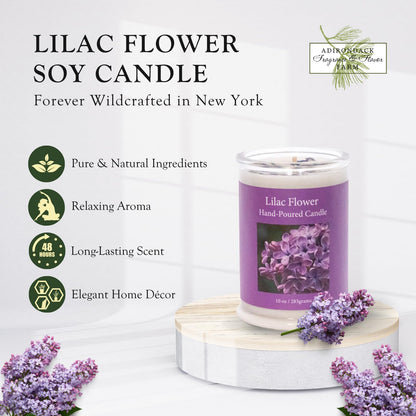 ADK Lilac Scented Candle – 10 oz Natural Soy Wax, Poured in the USA
