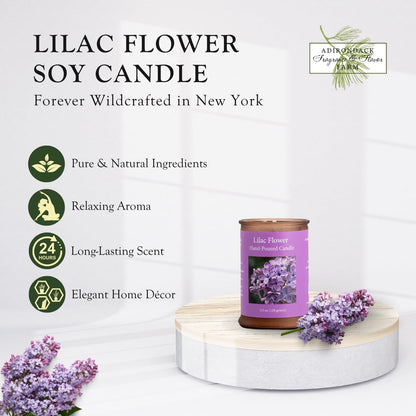 ADK Lilac Scented Candle – 4.5 oz Aromatherapy Candle, Hand-Poured in USA | Premium Soy Wax | Adirondack Fragrance Farm