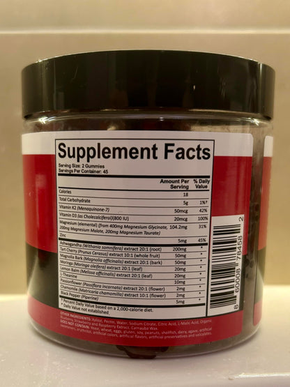 Adndale 90ct 15-in-1 Magnesium Glycinate Gummies (400 mg/serv) – with Magnesium Malate, Ashwagandha, Tart Cherry, Zinc & Vitamins K2 & D3