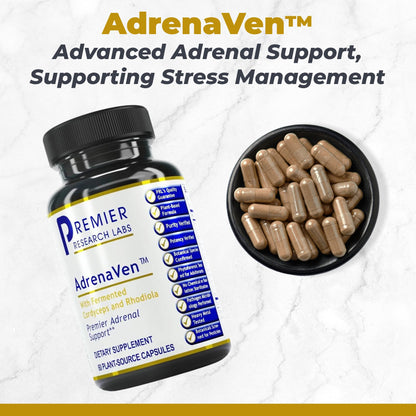 Premier Research Labs AdrenaVen 30 Servings – Adrenal Health Supplement | Supports Adrenal Gland Health & Stress Response – Organic Adrenal Health – 60 Plant-Source Capsules