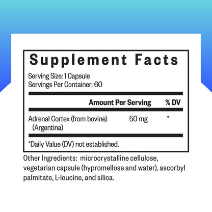 Seeking Health Adrenal Cortex — 50 mg Adrenal Support, 60 Caps | Gluten-Free & Dairy-Free